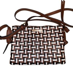FRYE & CO Multicolor Embossed Woven Braided Crossbody Handbag Bag